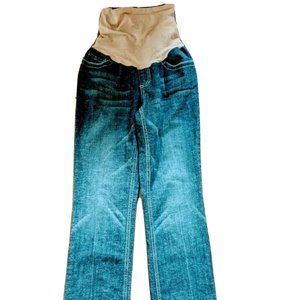 Indigo blue maternity jeans denim low rise